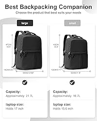 CADOLIM Black Large Travel Backpack For Women