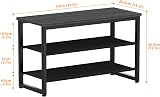 SIMPDIY 3 Tier Shoe Rack with Wooden Shelf Black 150kg Load Capacity view 4