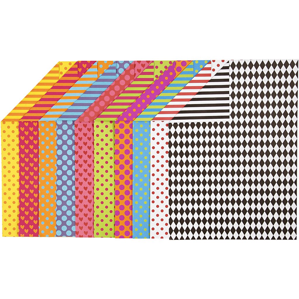 Creativ 229850 Patterned Card, A4 210x297 mm, 250 g, asstd colours, 20asstd sheets