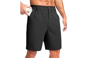 Pudolla Men's Casual Shorts 7"/9" Lightweight Golf Shorts with 3 Pockets Stretch Quick Dry Comfy Work Shorts