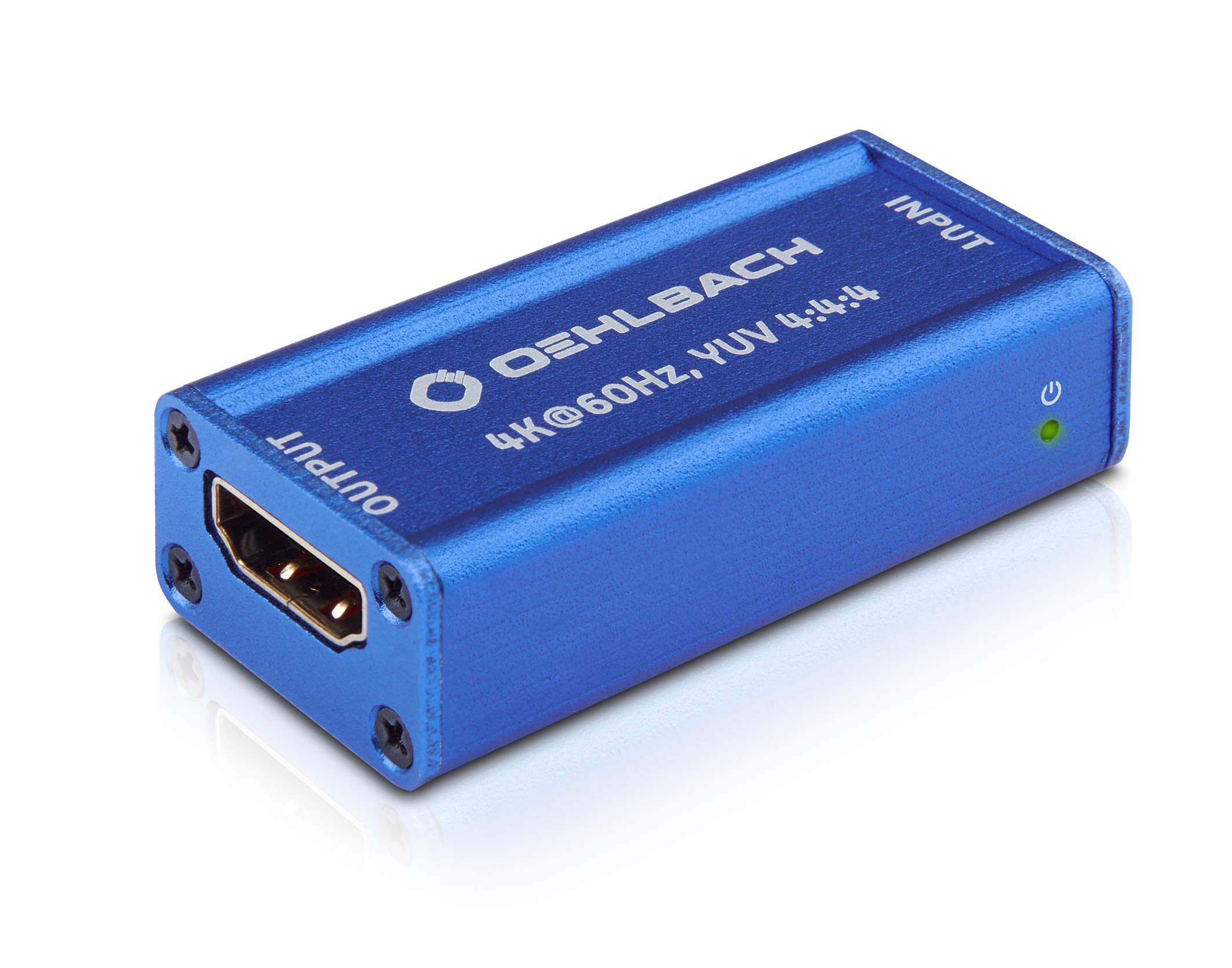 Oehlbach UltraHD Repeater (HDMI Signal Amplifier for UltraHD Signals, HDR, Dolby Vision, 4K with 60Hz, HDCP 2.2) - Cobalt Blue