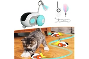 Pofeiya Turbo Tail 2.0 Cat - 2024 Best Cat Toy Turbo Tail 2.0 Toy, Remote Control Cat Toy, Three Modes Interactive Cat Toy, Gravity-Sensing Movement, Let Your Cat Play Happily (Blue)