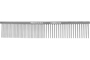 Resco US-Made Combination Comb for Dogs and Cats, Chrome