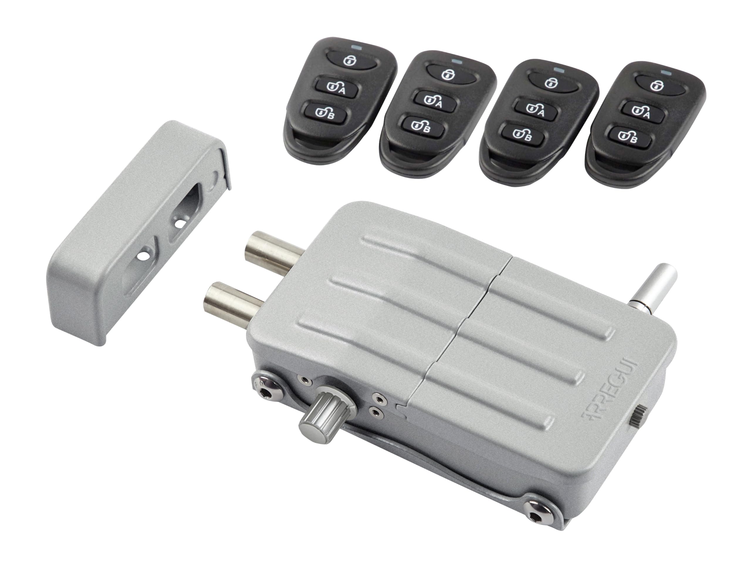 ARREGUI CI10P Invisible Door Lock with 4 Remote Controls | Keyless Additional Lock for Doors | Electronic Security Lock | Door Bolt Lock | Remote Control Latch | Silver