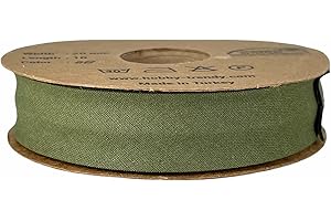 Hobby Trendy%100 Cotton Bias Binding Tape (Single Fold) 20mm-13/16inch (10meters-10.93yards) for Sewing, Seaming, Binding, Hemming, Piping, Quilting (68-Khaki)