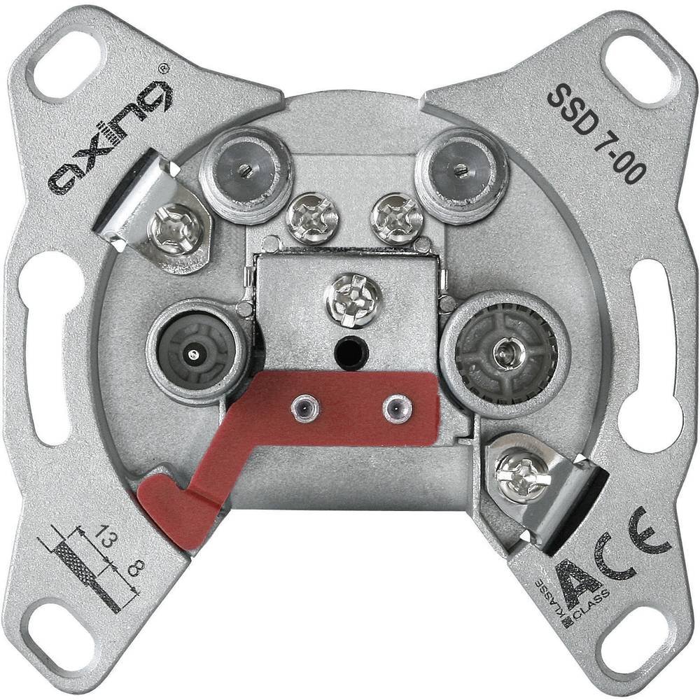 Axing SSD 7-00 Universal Twin socket wall outlet for Sat-systems with 4 ports (Sat, Sat, TV, radio)