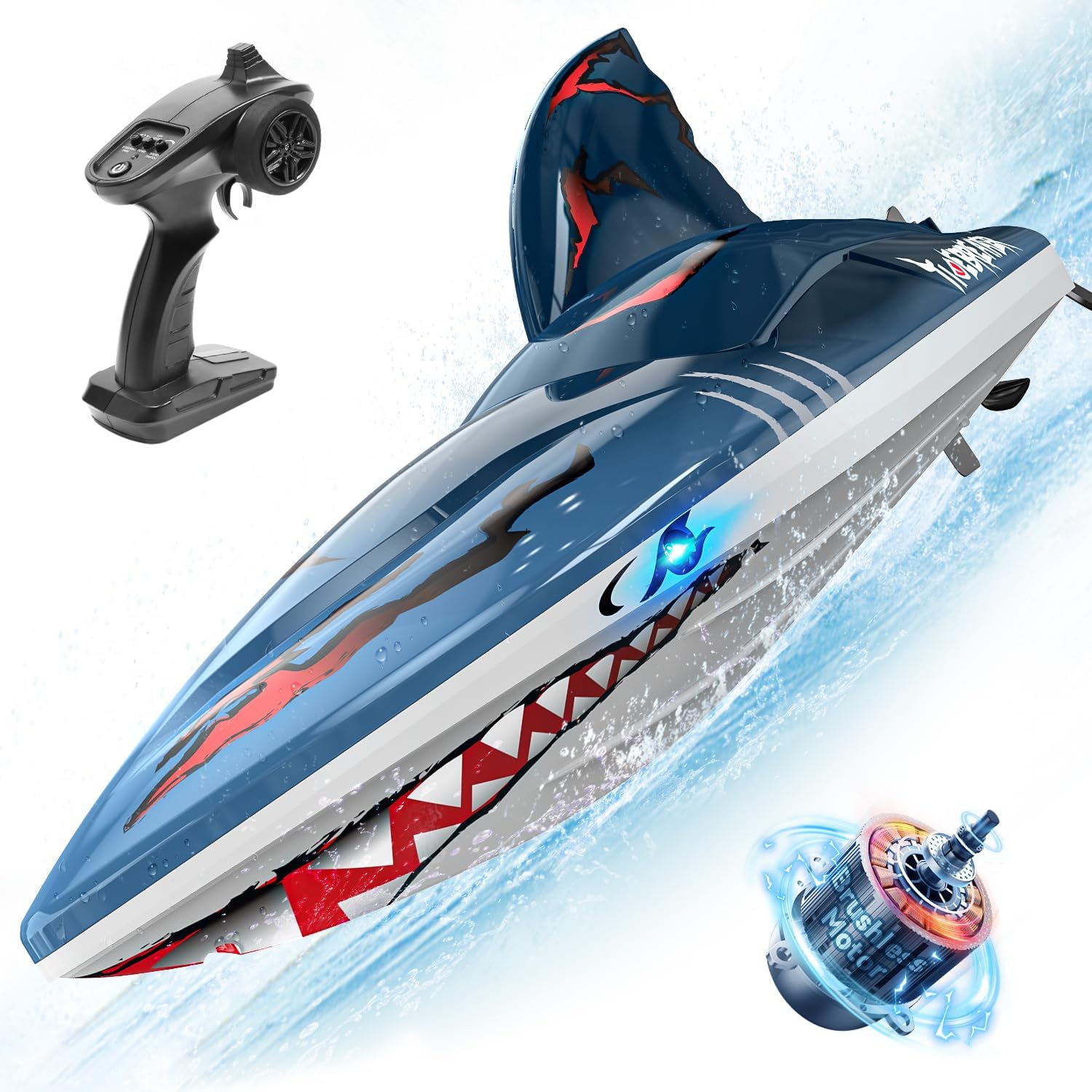 thumbnail image 2 of Boys Toys Catzon Remote Control Boat For Kids 2.4GHz RC Boat Toys 2 of 14