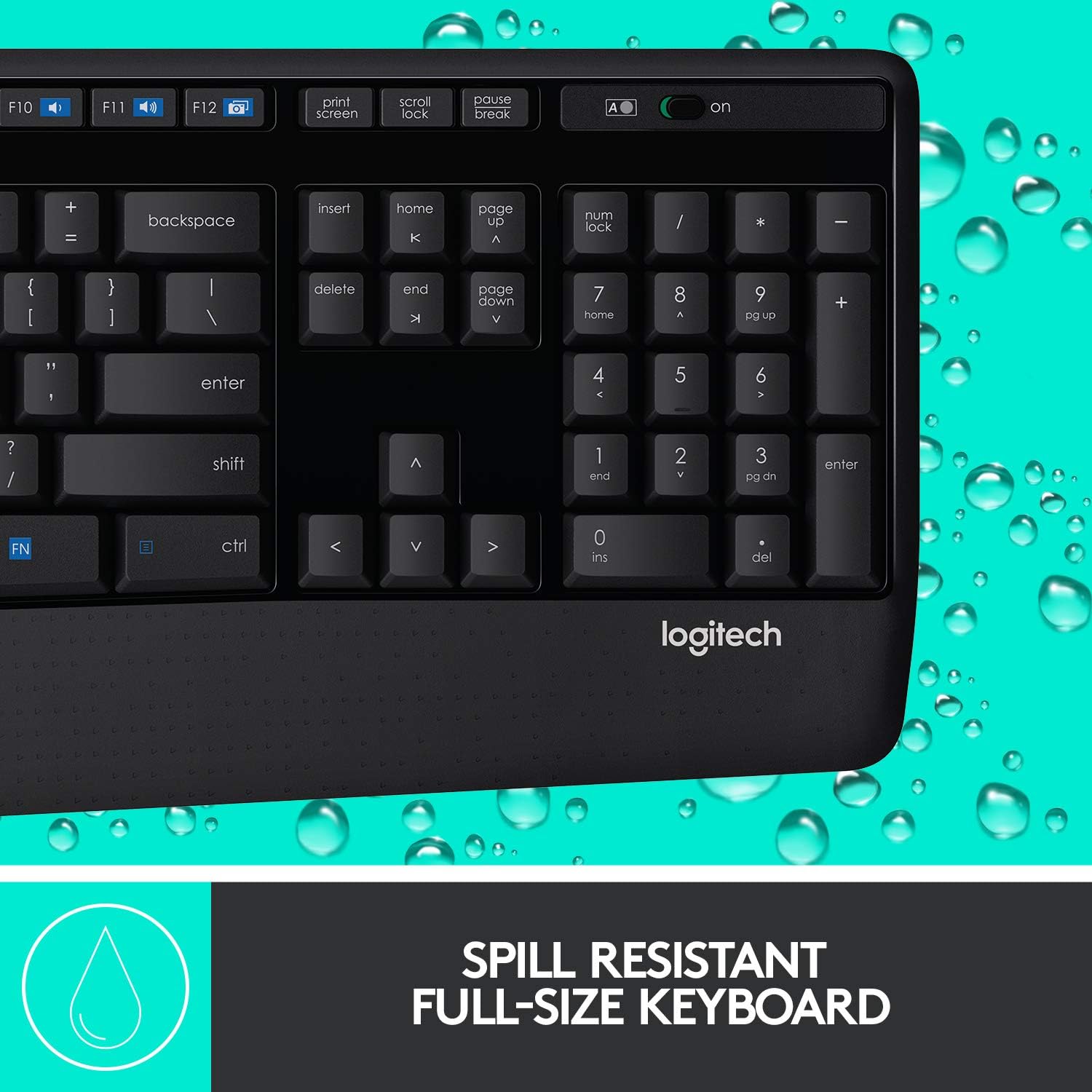 Logitech MK345 Wireless Combo Full-Sized Keyboard with Palm Rest and Comfortable Right-Handed Mouse - Black: Computers & Accessories