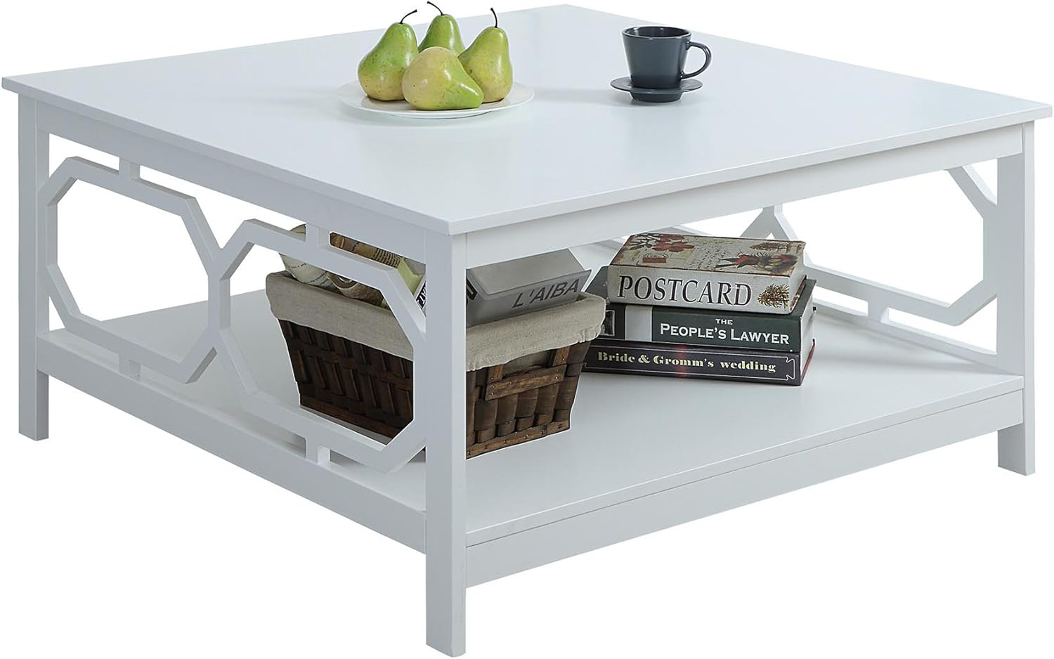 Convenience Concepts Omega Square 36" Coffee Table, White: Furniture & Decor