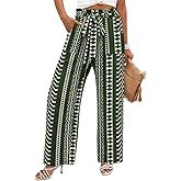 Angerella Womens Wide Leg Pants High Elastic Waist Casual Flowy Trousers Summer Beach Pants with Pockets