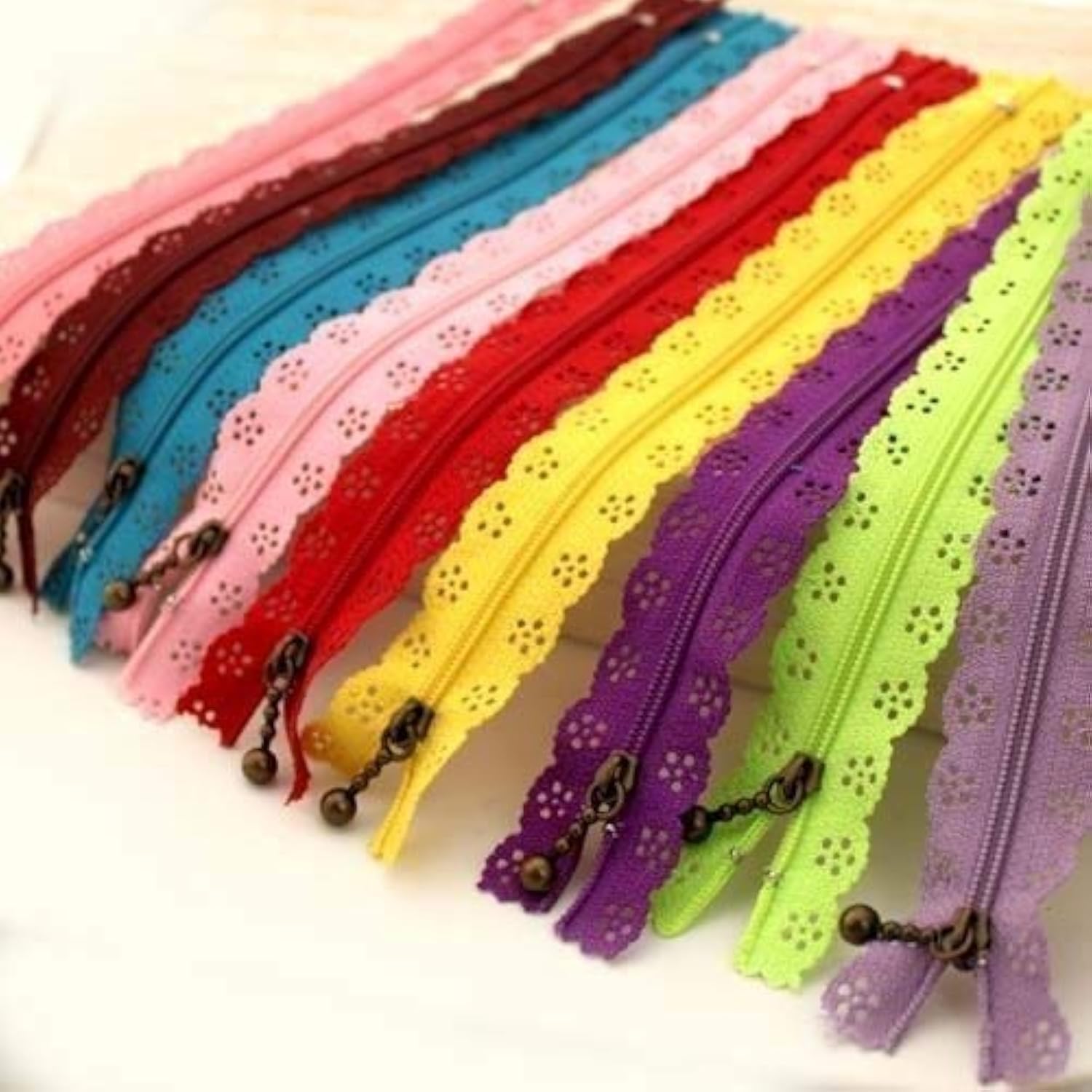 YEQIN (TM) Random Color 20pcs/lot 30cm Zippers lace Nylon Finish Zipper for Sewing Wedding Dress