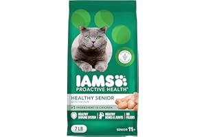 IAMS Proactive Health Healthy Senior Dry Cat Food with Chicken, 7 lb. Bag