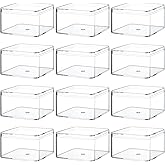 Juexica 12 Pcs Clear Acrylic Boxes with Lid,Square,3.94 x 3.94 x 2.36 | Clear Plastic Boxes with Lids for Organizing and Displaying Jewelry, Candy, Crystals, Crafts, Party Favors and Collectibles