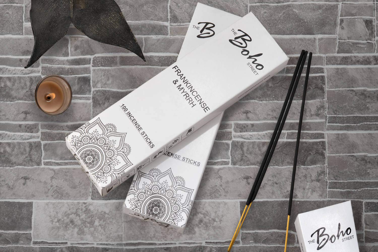 Frankincense and Myrrh 100 Hand Rolled Hand Dipped in India 100 Sticks Pack 100 The Boho Street