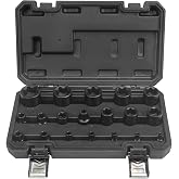 19pc External Torx Plus Socket Set 6 Point EP4, EP5, EP6, EP7, EP8, EP10, EP11, EP12, EP14, EP16, EP18, EP20, EP22, EP24, EP26, EP28, EP30, EP32 with 1/2'' 3/8'' 1/4'' Dr E-Torx Plus Socket