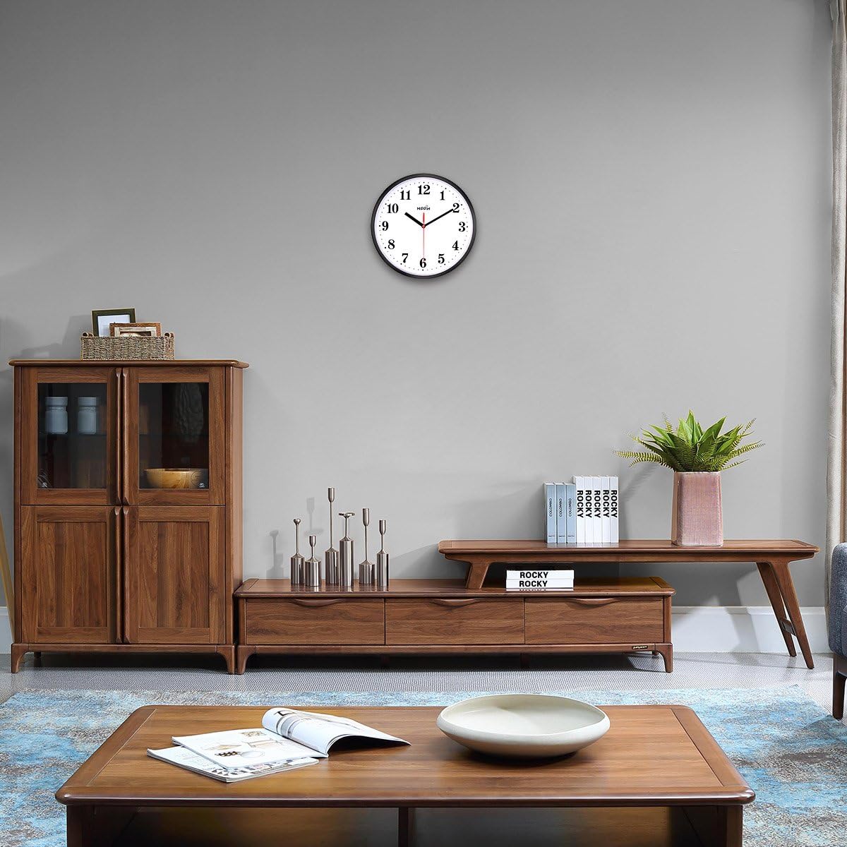 2 Pack Silent Non Ticking Quartz Wall Clock by Hippih, Battery Operated 10 Inch Round Easy to Read for Home Office School Decor Clock: Home & Kitchen
