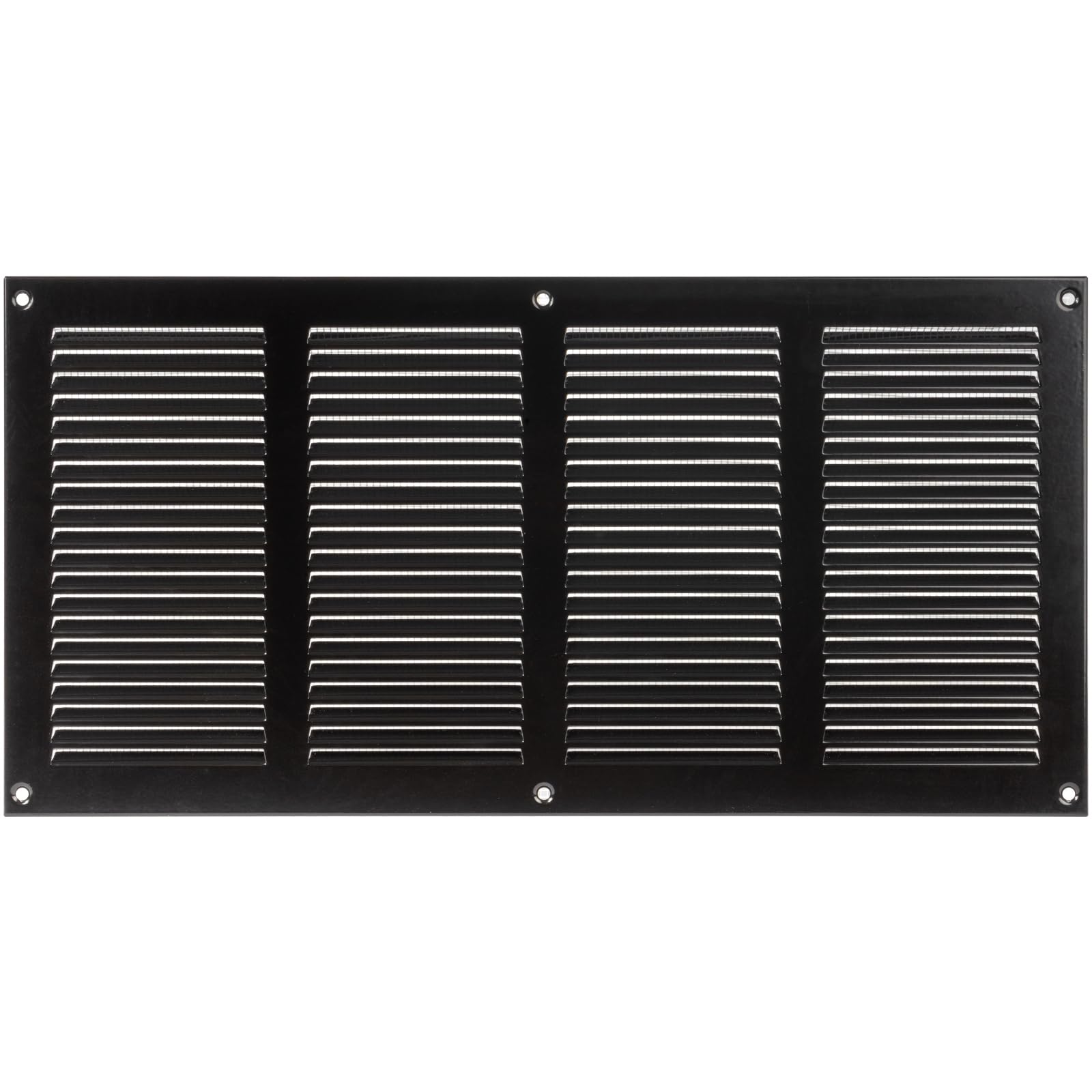 Photo 1 of HVAC OV 16" x 8" Inch (External Dimensions) - Black Metal Air Cover Grille Cover - Wall, Ceiling Register and Exterior Wall Vent Cover with Built - in Mesh Guard Screen - Exhaust, Intake Ducting