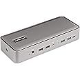 StarTech.com Dual-Laptop USB-C KVM Docking Station, Dual Monitor 4K 60Hz DisplayPort Dock, 5-Port USB Hub, GbE, 90W/45W Power Delivery to Two Laptops, Windows/Mac, 2-Host KVM Dock, TAA