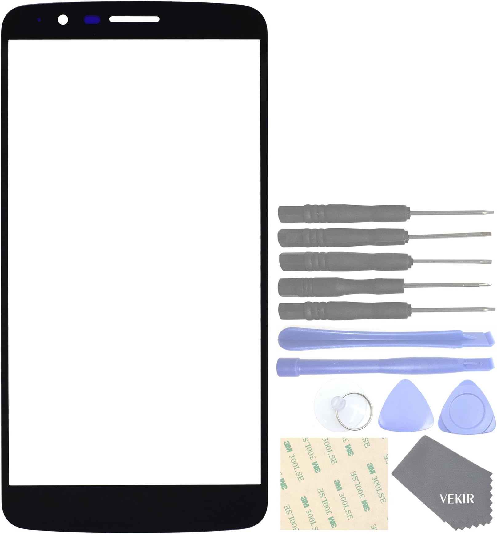 VEKIR Screen Glass Lens Replacement for LG Stylo 3 LS777(Black)[NO LCD, NO Touch]