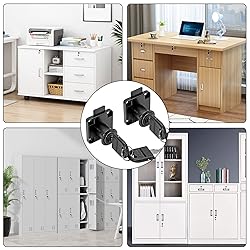 Jiozermi 2 Packs Drawer Lock with Keys, Desktop