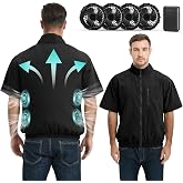 Foiueyga Cooling Vest for Men with 4PCS Fans &amp; Battery Pack 7.4V Electric Fan Air Cooling Vest Jacket for Outdoor Body Cool