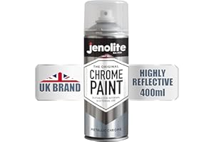 JENOLITE Chrome Spray Paint - Smooth Chrome Finish - Multi Surface Paint for Metal, Plastic & More - Suitable For Interior & Exterior Use - 400ml (13.52 oz)