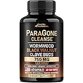Wormwood, Black Walnut, Clove & Astragalus - ParaGone for Cleanse, Detox, Intestinal & Gut Flora Support - 12 in 1 Complex for Men & Women - NON-GMO, Vegan - Made in USA - 60 Capsules for 2 Months
