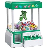 Claw Machine - Arcade Mini Toy Grabber Machine for Kids - Candy Machine- Retro Carnvial Music & Flashing Lights- Best Birthday Gift Game. Use Gumballs, Candy, Toys, or Small Prizes (Green)