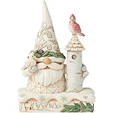Enesco Jim Shore Heartwood Creek White Woodland Gnome with Birdhouse Figurine, 6.22 Inch, Multicolor