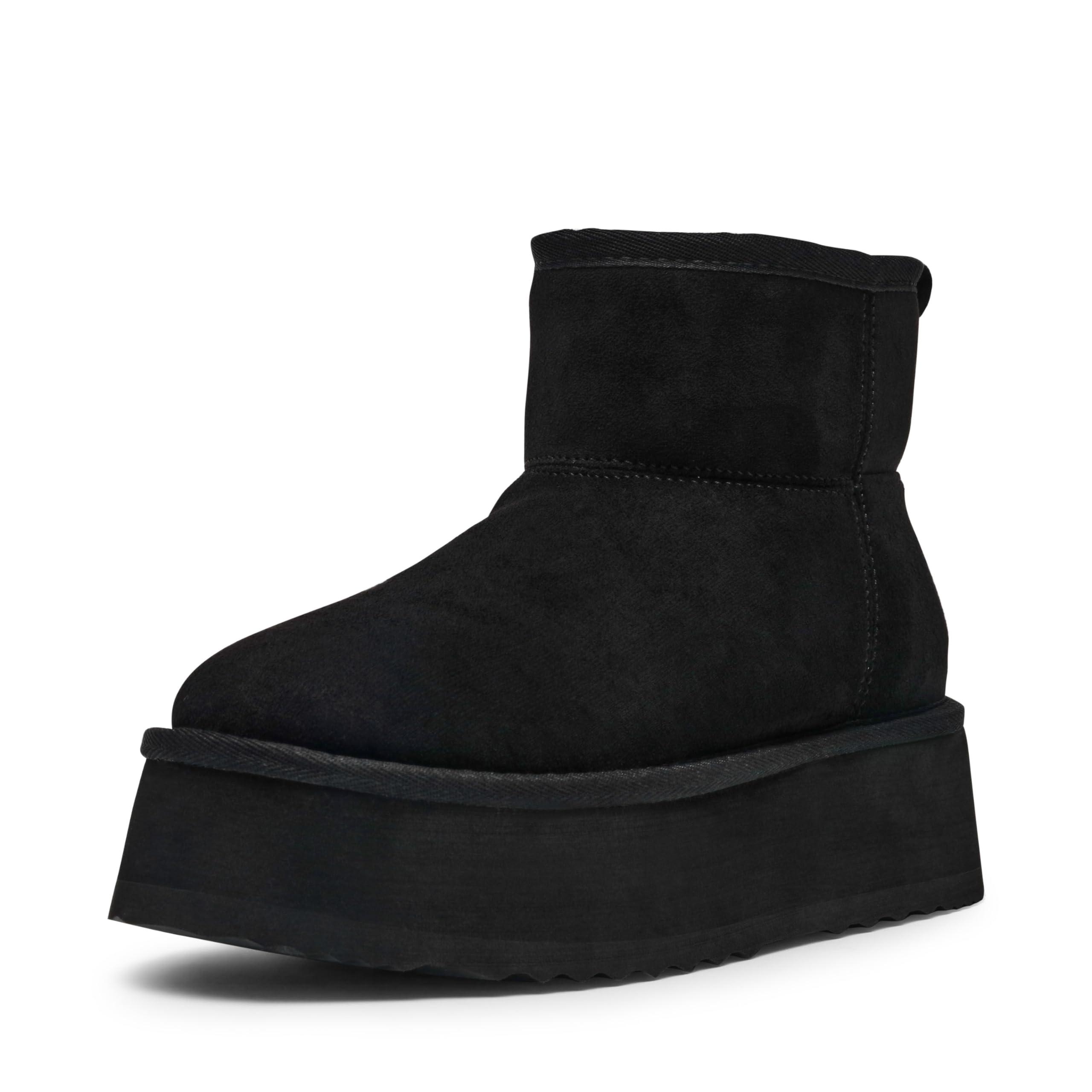 Steve Madden Women’s Crue Ankle Platform Boot, Black, 9.5