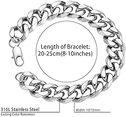 SANNYRA 10MM Men's 316L Stainless Steel Bracelet