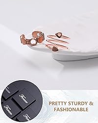 Feraco 2PCS Copper Rings for Women,99.99% Pure