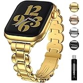 Fullmosa Metal Bands Compatible with Apple Watch 42mm 41mm 40mm 38mm for iWatch Series 11 10 9 8 7 6 5 4 3 2 1, SE3/2/1 for Women,Gold