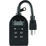 myTouchSmart Indoor/Outdoor Plug-in Digital Timer, One Grounded Outlet, Two Easy-to-Set Custom Daily On/Off Times, Weather Re