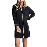 Barefoot Dreams womens Luxe Milk Jersey Sleep Shirt With Piping