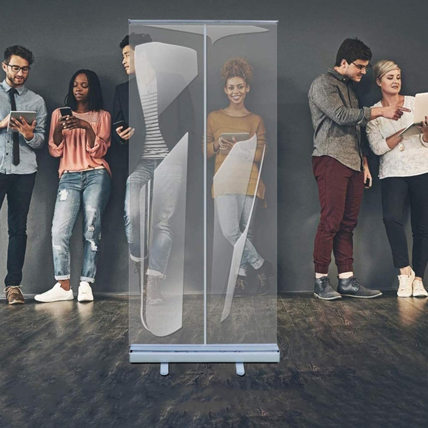 HXFAFA Floor Standing Sneeze Guard,Portable Partition Dividers Clear Screens Sanitation Walls/Great for Offices, Salons, Clinics, Nail Salons, and Restaurants