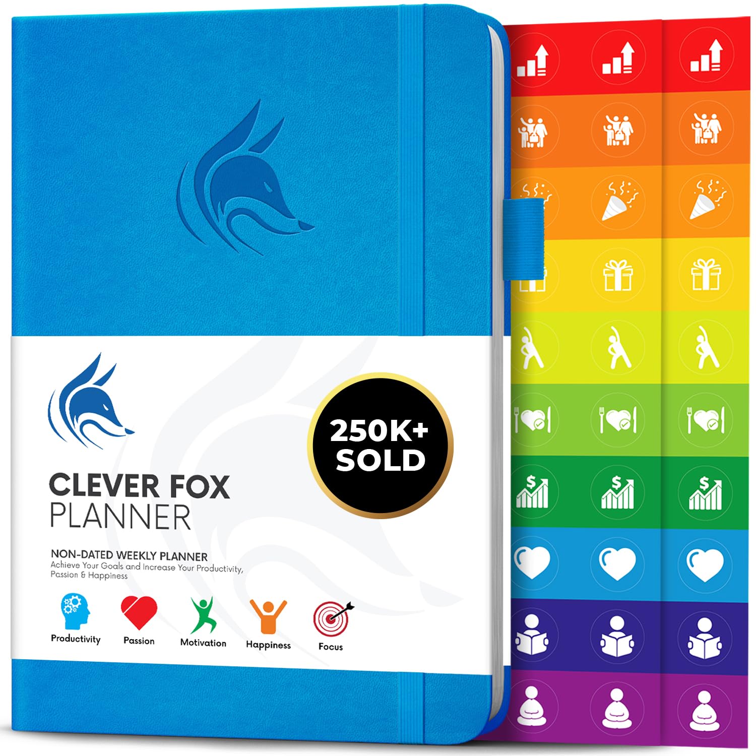 Clever Fox Planner – Undated Weekly & Monthly Organizer Journal for Productivity, Time Management & Goals – A5 (Blue)
