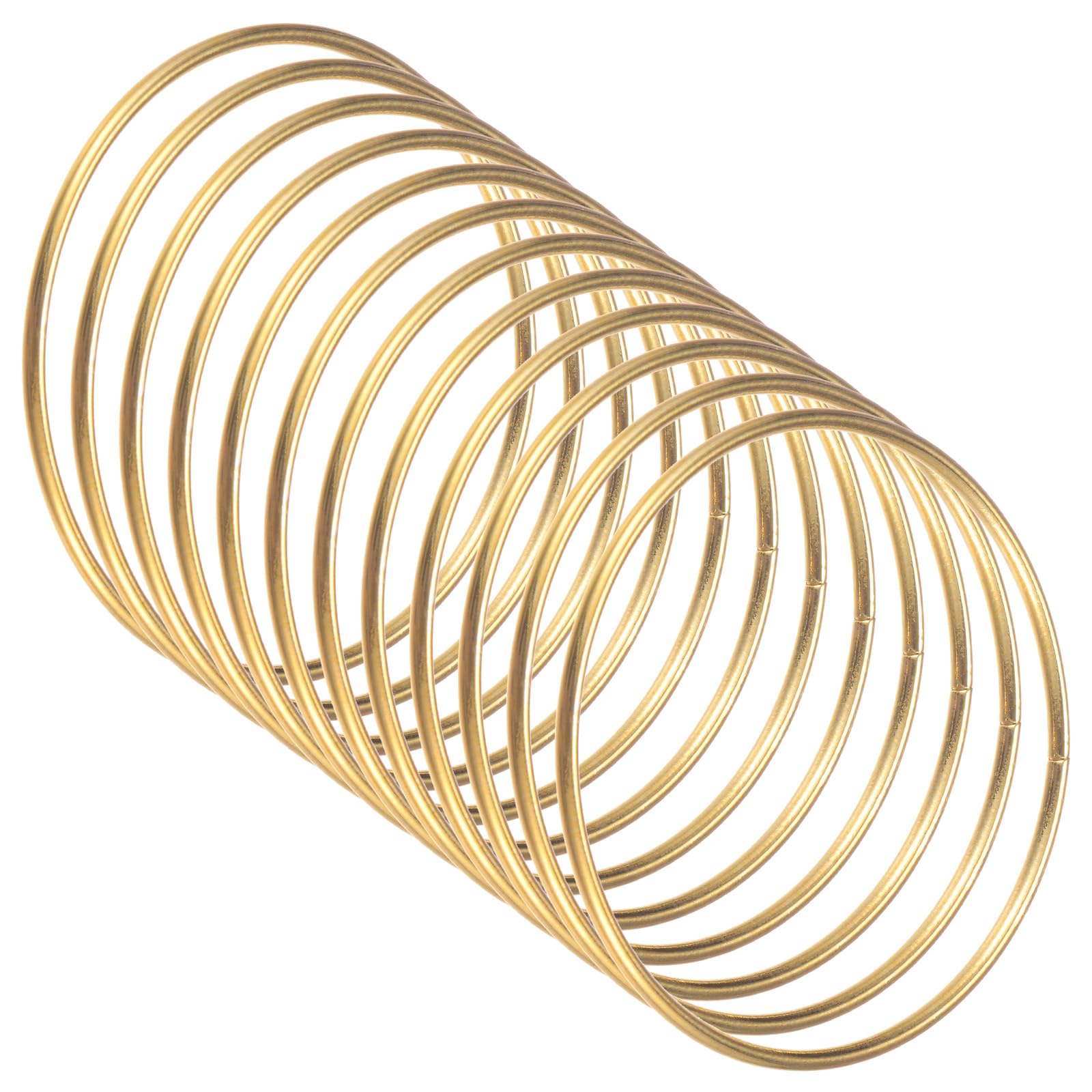 M METERXITY 12-Pack Dream Catcher Rings,2.6 Inch Metal Macrame Wreath Floral Round Rings Crafts Hoop for DIY Wedding Wreath/Wall Hanging Crafts/Christmas Decor[Gold] — image 1