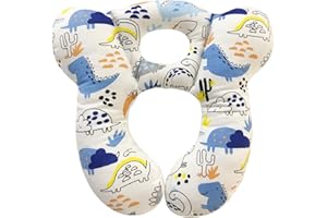 DEEZOMO Baby Travel Pillow,Soft and Skin Friendly Kids Cushion for Car Seat - Newborn Pillow for Pushchair,Car Seat,Travel (Blue Dinosaur)