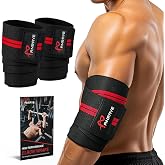 Elbow Wraps for Weightlifting, 47" Adjustable Compression Elbow Straps | Elbow Brace for Joint Support (1 Pair),Elbow Sleeves Weightlifting Men Women for Bench Press Powerlifting &amp;Fitness Training