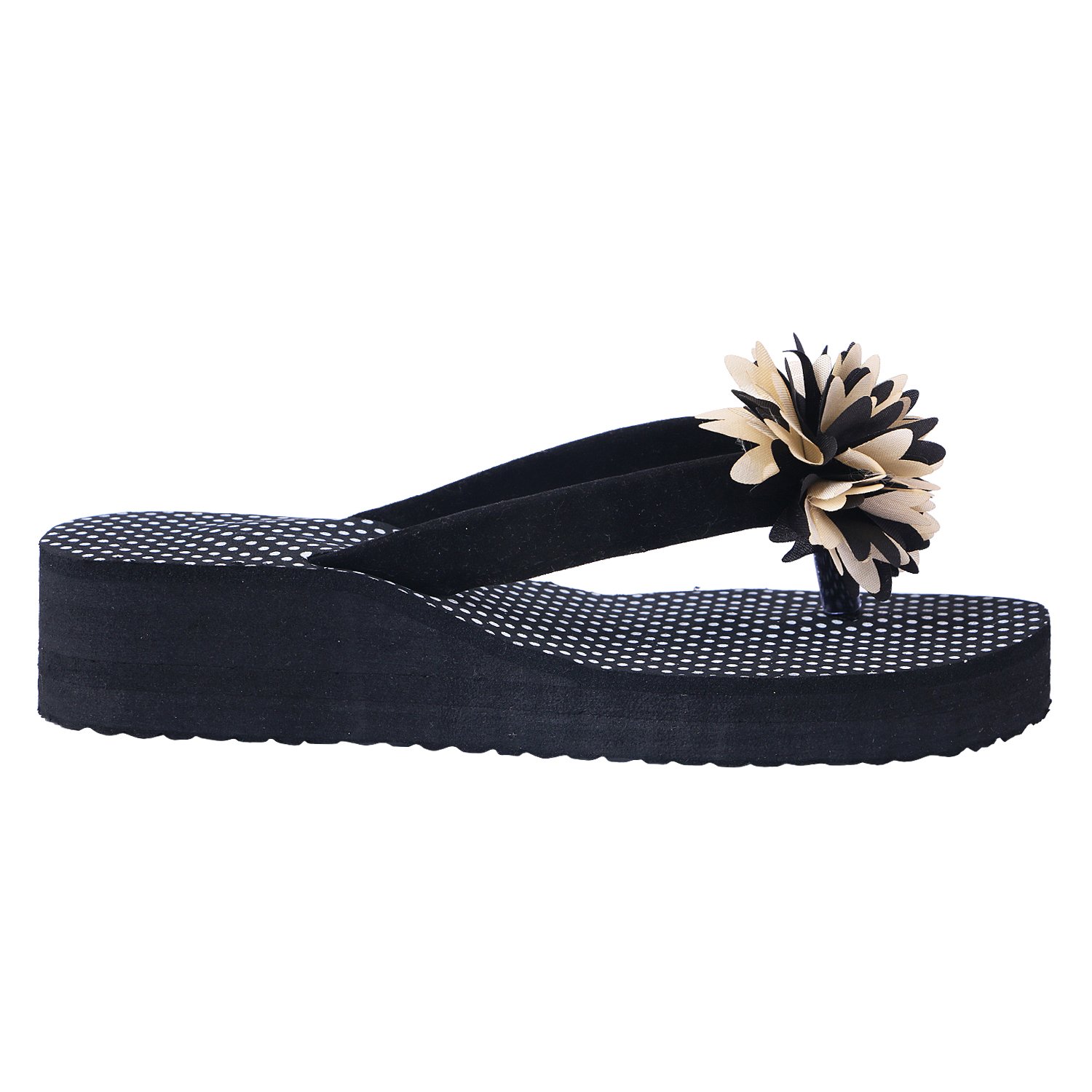 hd casual rubber flip-flop slippers for women (black)