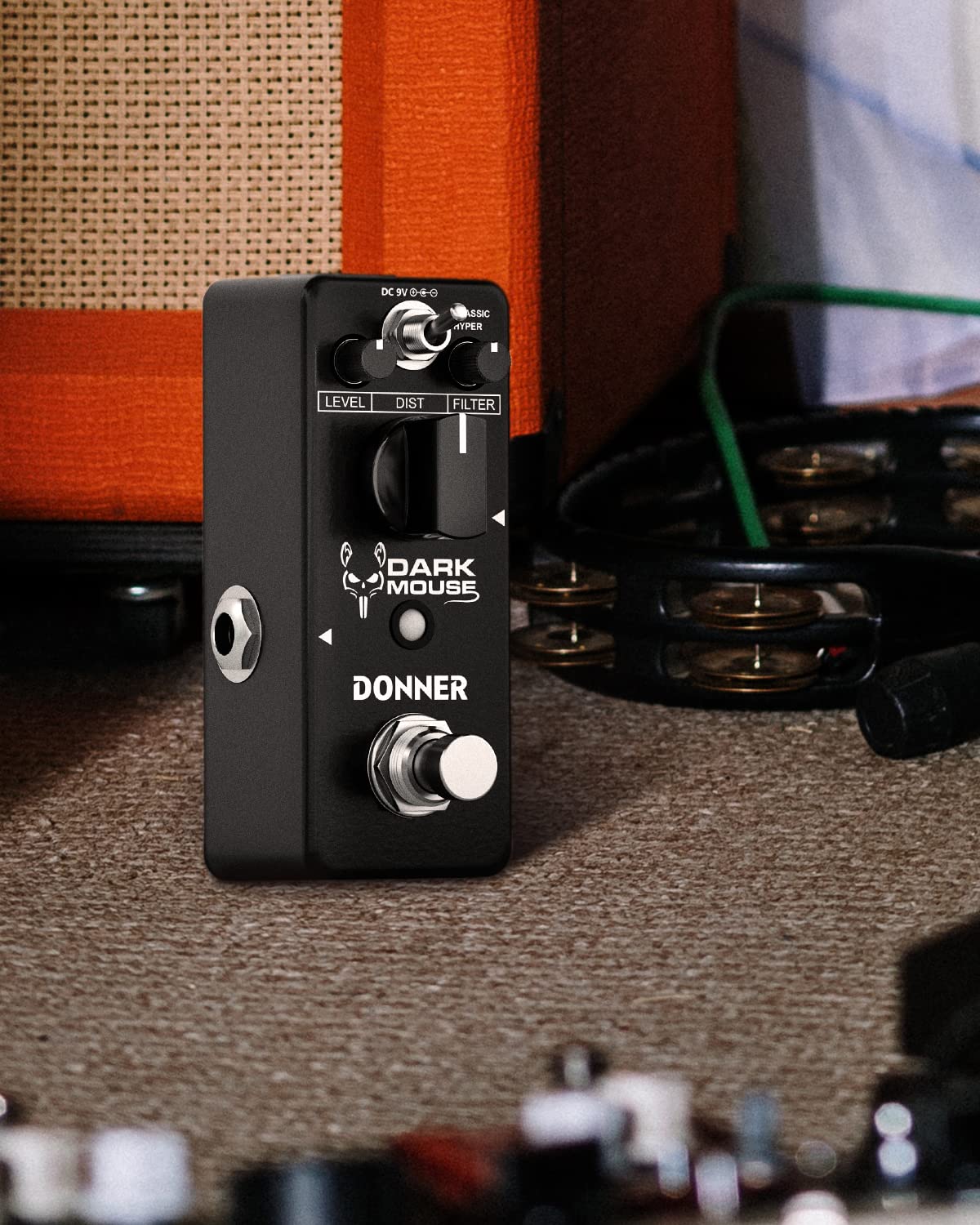Donner Dark Mouse Distortion Pedal for Electric Guitar, 2 Modes Classic Hyper Crunch to Fuzzy Guitar Pedal True Bypass