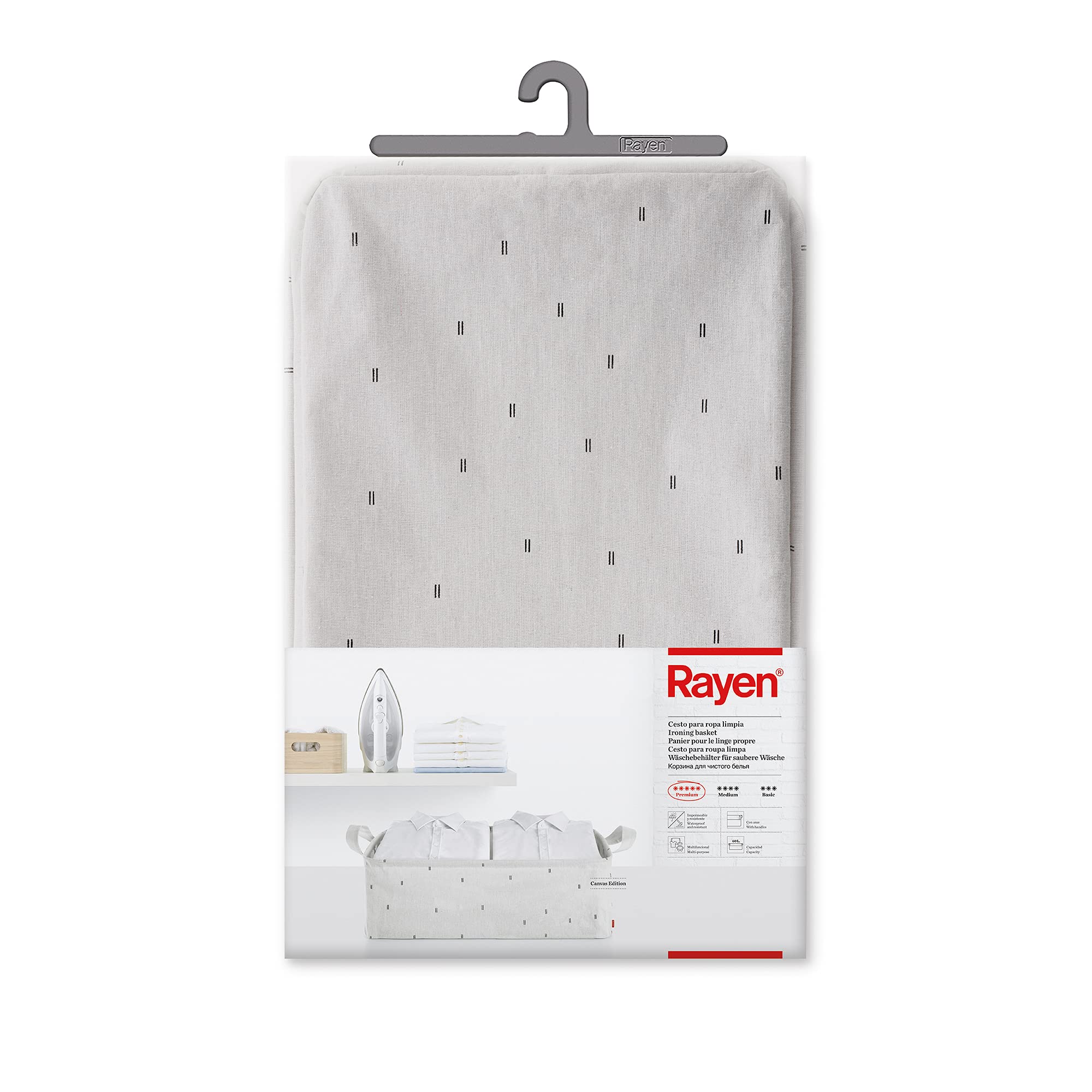 Rayen | Clean Clothes Basket | Multifunctional | Waterproof | Premium range | 23.6" x 17.7" x 7.9" | Canvas
