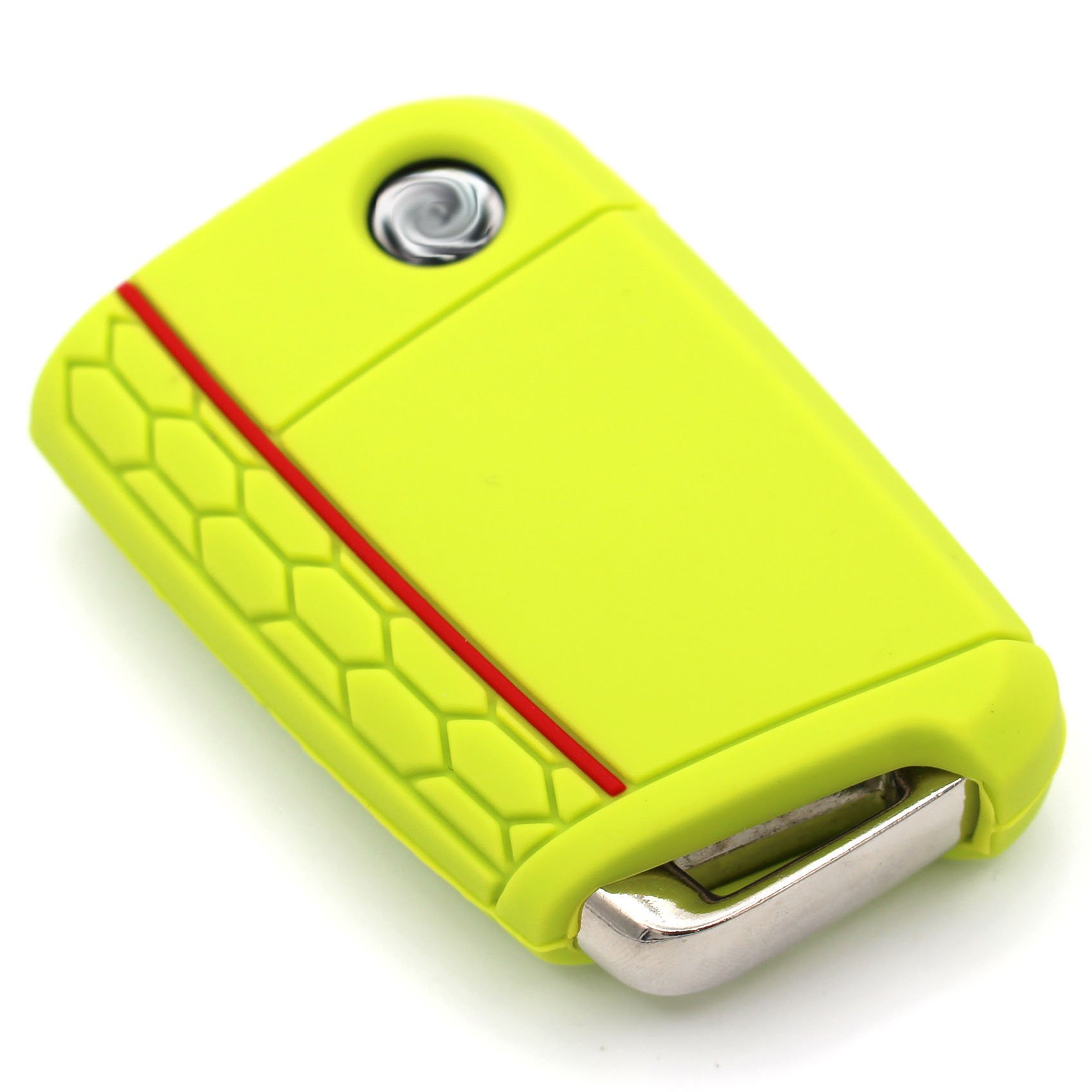 VB Key Case for 3 Buttons Car Key Silicone Cover Key Case Protective Cover (Lime Green)