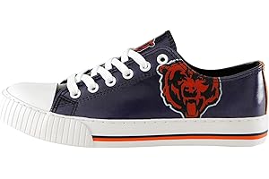 FOCO NFL Womens NFL Team Logo Metallic Ladies Fashion Low Top Canvas Sneakers Shoes