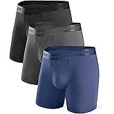 DAVID ARCHY Men's Underwear Modal Ultra Soft Trunks Second Skin Breathable with Support Pouch Boxer Briefs for Men Multipack