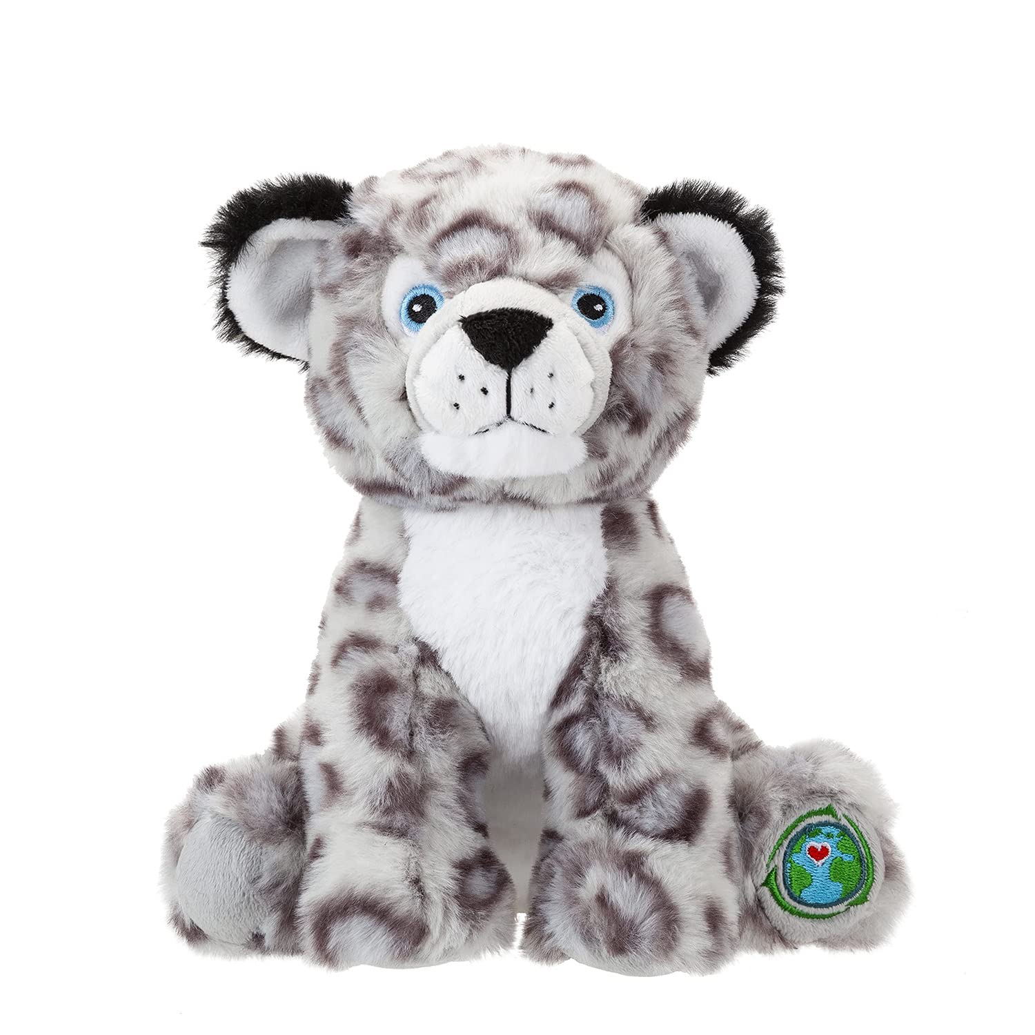 PMS VFM - Snow Leopard 23cm Eco Friendly Toy - Super Soft Cuddly Grey & White Animal Fluffy Plush With Embroidered Details 100% Recycled Material - Your Planet