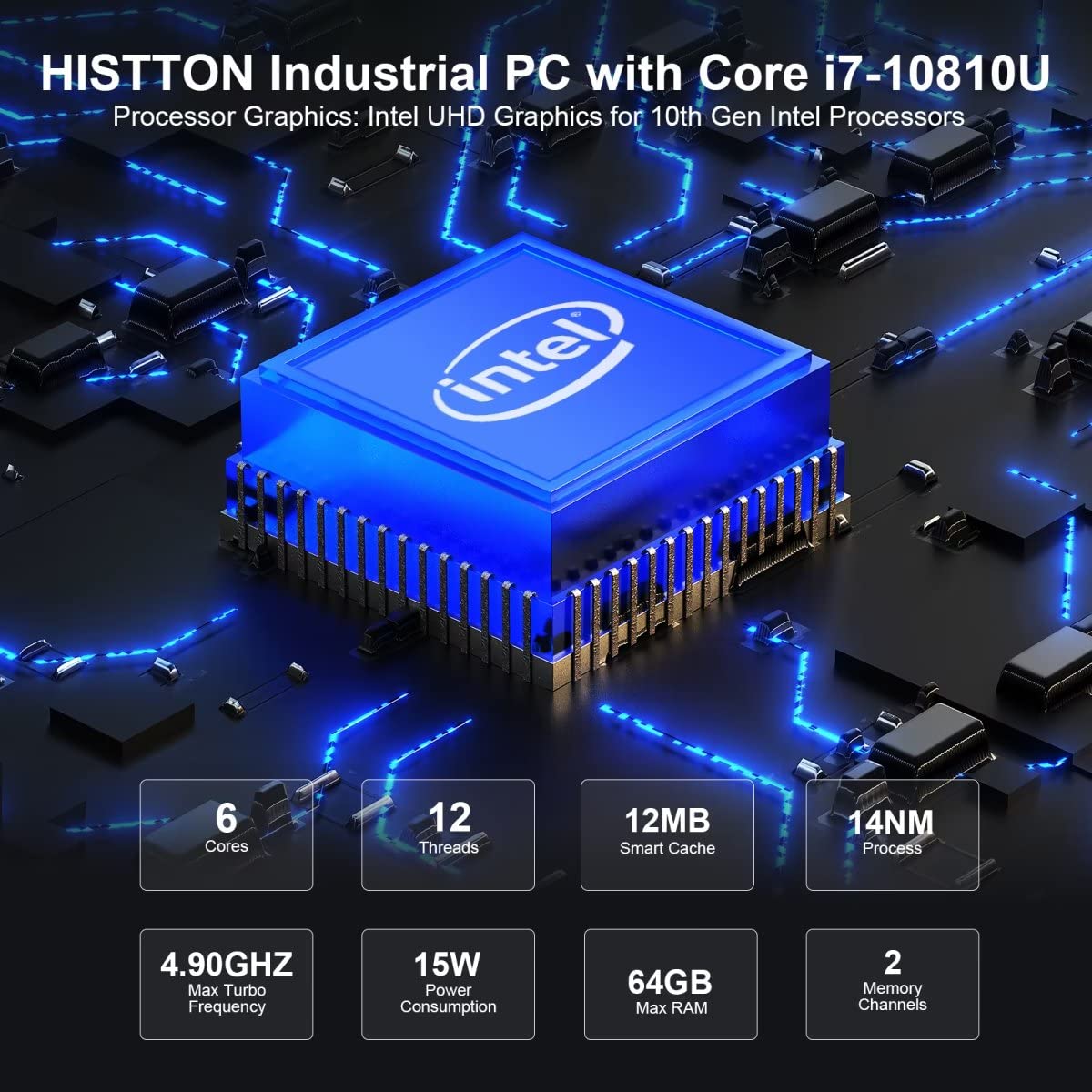 Byte Brand Power Computer Mua Fanless Industrial PC, Mini Computer Core i7-10810U, DDR4 16GB RAM ...