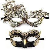 Masquerade Mask for Couples Lace Eye Mask Venetian Carnival Halloween Mask Party Ball Prom Mask Costume Mardi Gras 2Pack