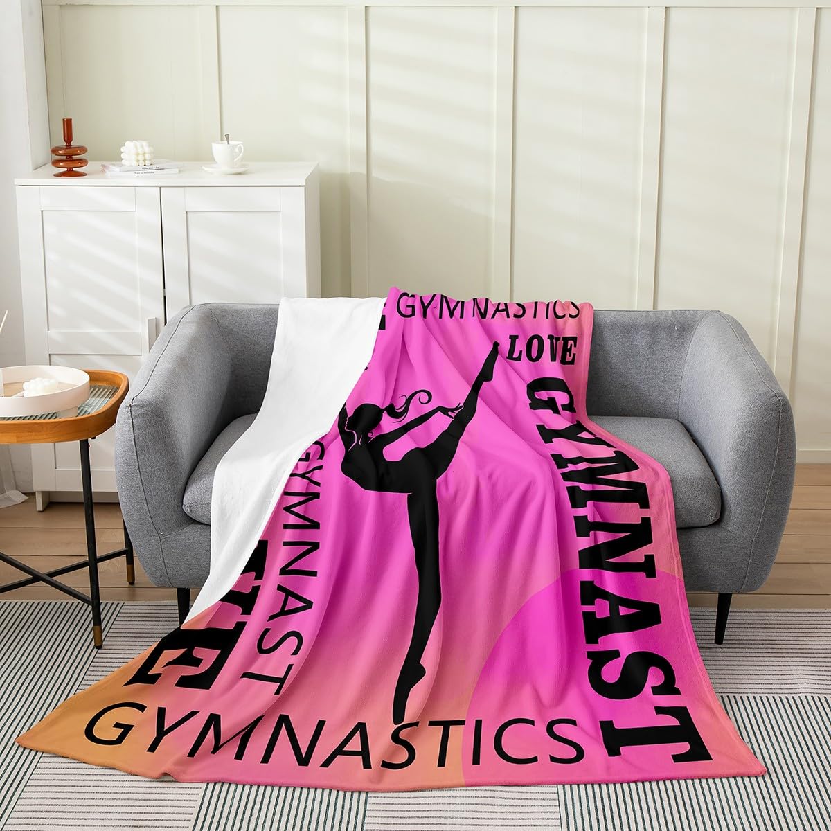 Feelyou Love Gymnastics Flannel Fleece Throw